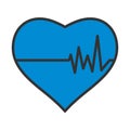 Icon Of Heart With Cardio Diagram