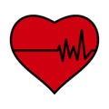 Icon Of Heart With Cardio Diagram