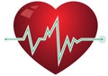 Icon heart with pulse graph