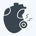 Icon Heartache. related to Body Ache symbol. glyph style. simple design editable. simple illustration