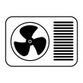 Icon heat pump, air conditioner for heating and cooling rooms Royalty Free Stock Photo