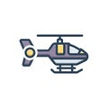 Color illustration icon for Helicopter, aviation and aircraft