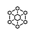 Black line icon for Hexagonal Interconnections, interconnectivity and digital