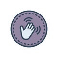 Color illustration icon for Hey, finger and acknowledge