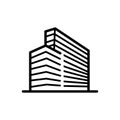 Office building linear icon. Apartment house. Thin line illustration. Business center. Royalty Free Stock Photo