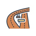Color illustration icon for Highway, state highway and roadway