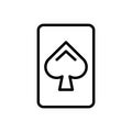 Black line icon for Holdem, cards and casino