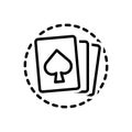 Black line icon for Holdem, casino and poker