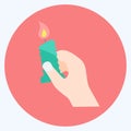 Icon Holding Candle. suitable for Hand Actions symbol. flat style. simple design editable. design template vector. simple symbol Royalty Free Stock Photo