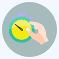 Icon Holding Stopwatch. suitable for Hand Actions symbol. flat style. simple design editable. design template vector. simple Royalty Free Stock Photo