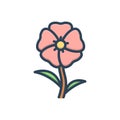 Color illustration icon for Hollyhock, althaea and flower