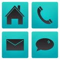 Icon home telephone email and chat Royalty Free Stock Photo