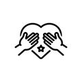 Black line icon for Honest, upright and sincere