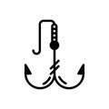 Black solid icon for Hook, pothook and hanger Royalty Free Stock Photo