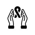 Black solid icon for Hope, cancer and save Royalty Free Stock Photo