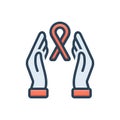 Color illustration icon for Hope, cancer and save Royalty Free Stock Photo