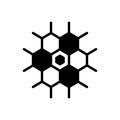 Black solid icon for Hormone, molecule and formula