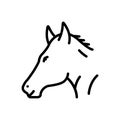 Black line icon for Horse, steed and animal