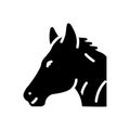 Black solid icon for Horse, steed and animal