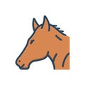 Color illustration icon for Horse, steed and animal