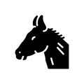 Black solid icon for Horse, steed and equine