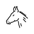 Black line icon for Horse, steed and equine