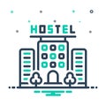 Mix icon for Hostel, dorm and dormitory Royalty Free Stock Photo