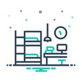 Mix icon for Hostel, dorm and bed Royalty Free Stock Photo