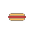 Icon of hot dog on white background