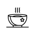 Black line icon for Hot, soup and warm