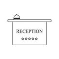 Icon of hotel reception desk with bell Royalty Free Stock Photo