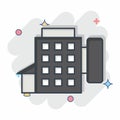 Icon Hotel. related to Leisure and Travel symbol. comic style. simple design illustration