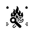 Black solid icon for Hotfix, quick and fire