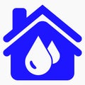 Icon house and drops. Protection of the house from moisture