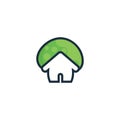 Mushroom house logo design template.