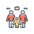 Color illustration icon for Household, person and husband