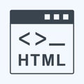 Icon HTML. suitable for Programming symbol. glyph style. simple design editable. design template vector. simple symbol