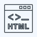 Icon HTML. suitable for Programming symbol. line style. simple design editable. design template vector. simple symbol illustration