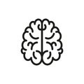 Icon of the human brain. Simple linear vector illustration on a white background