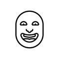 Black line icon for Humor, laughter and emoji Royalty Free Stock Photo