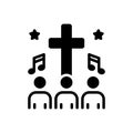 Black solid icon for Hymn, psalm and homily Royalty Free Stock Photo