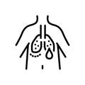 Black line icon for Hypoxemia, respiratory and treatment Royalty Free Stock Photo