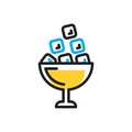 Multi color icon for Ice, frozen water and bowl Royalty Free Stock Photo