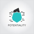 Icon of iceberg, hidden potential and opportunity