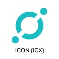 ICON ICX. Vector illustration crypto coin icon