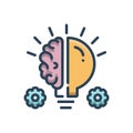 Color illustration icon for Idea, consideration and thinking Royalty Free Stock Photo