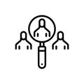 Black line icon for Identify, discern and search Royalty Free Stock Photo