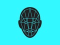 Icon of identity biometric verification sign. Face recognition system. Scanning grid tehnology vector symbol