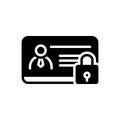 Black solid icon for Identity protection, privacy and secure