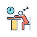 Color illustration icon for Idle, inactive and passive